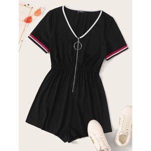 Plus Zipper Front Romper